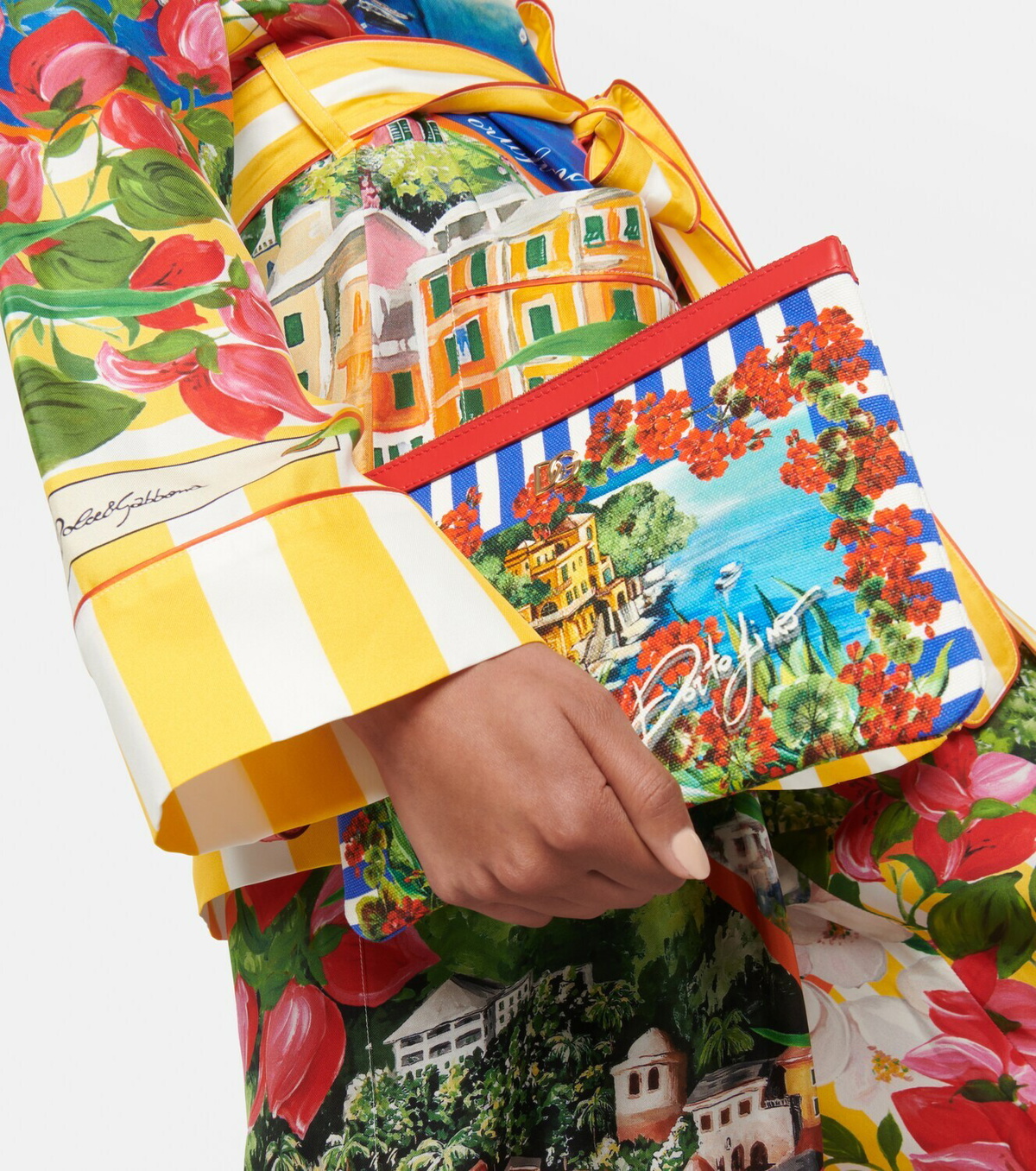 Dolce&Gabbana Portofino printed canvas pouch Dolce & Gabbana