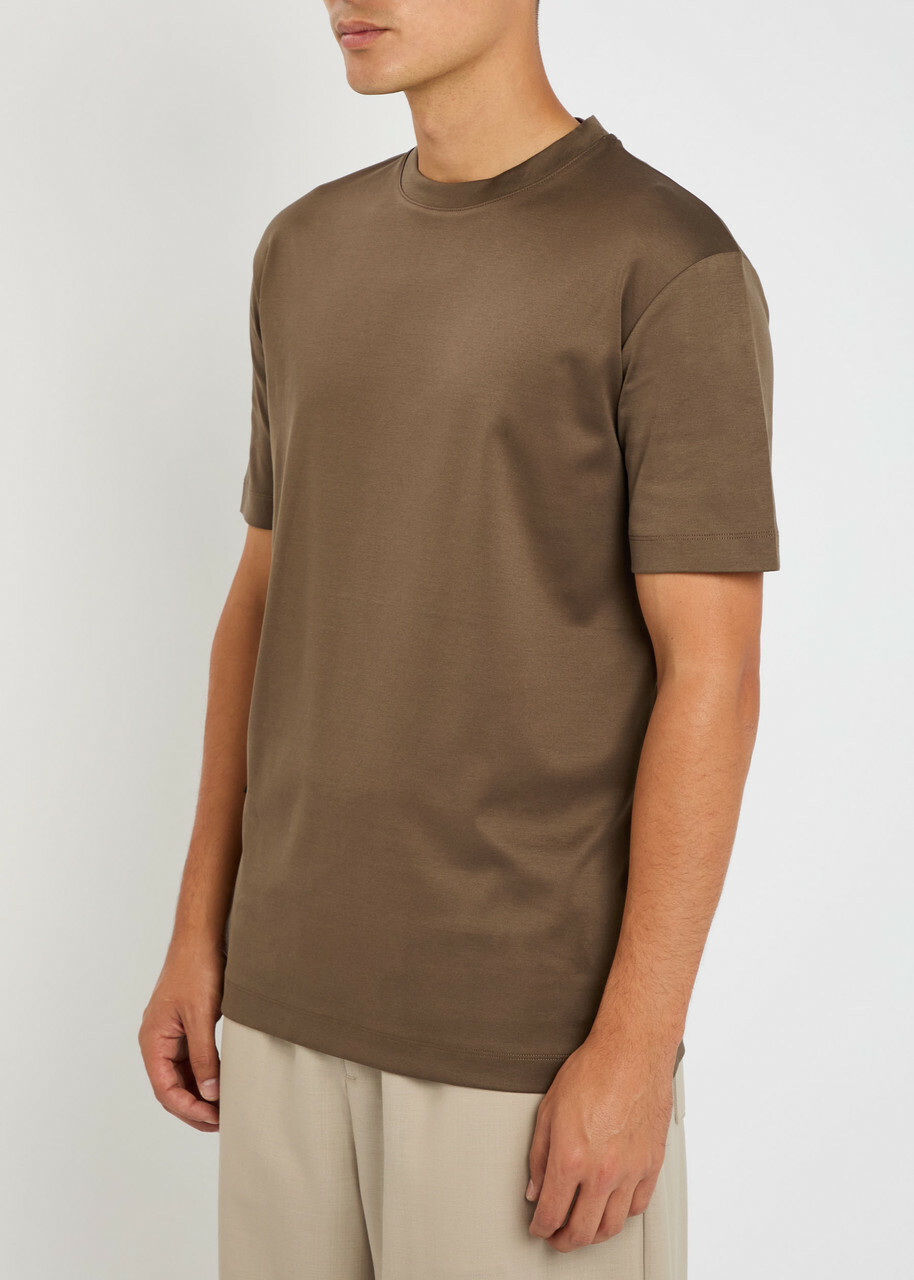 Aurélien Satin-jersey T-shirt Taupe