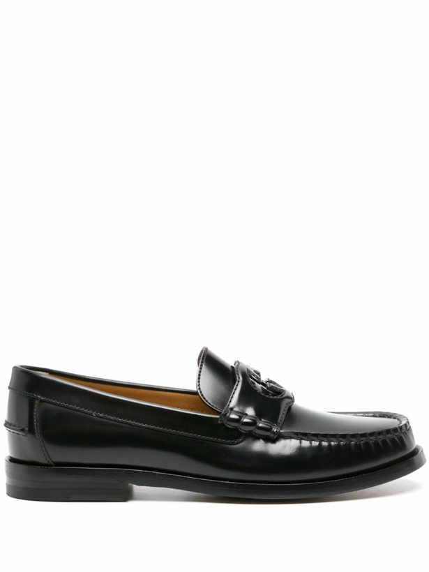 Photo: Gucci Black Interlocking G Leather Loafers