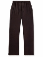 Dolce&Gabbana - Logo-Embroidered Silk-Twill Pyjama Bottoms - Brown