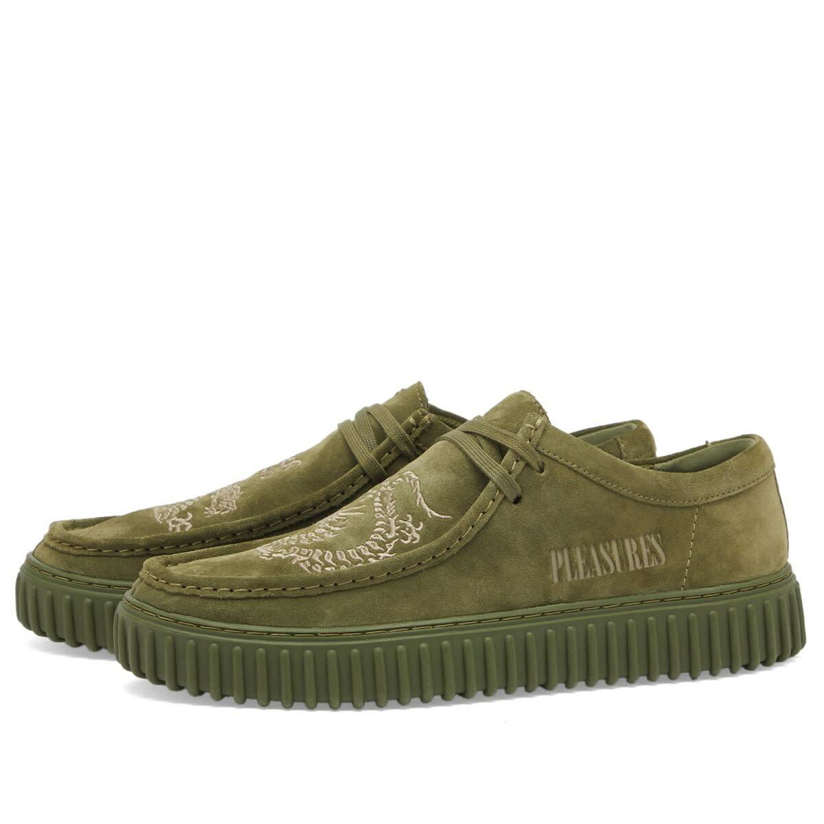 Clarks Originals Men's x Pleasures TorHill Dragon in Green Suede