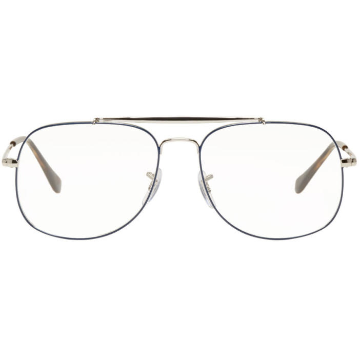 Photo: Ray-Ban Silver and Navy RB6389 Glasses