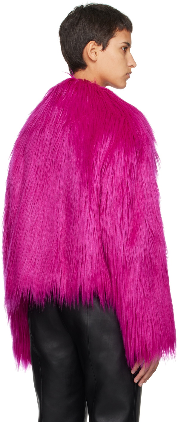 Stand Studio Pink Janet Faux-Fur Jacket