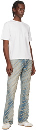 Off-White Blue Diag AO Skinny Flare Jeans
