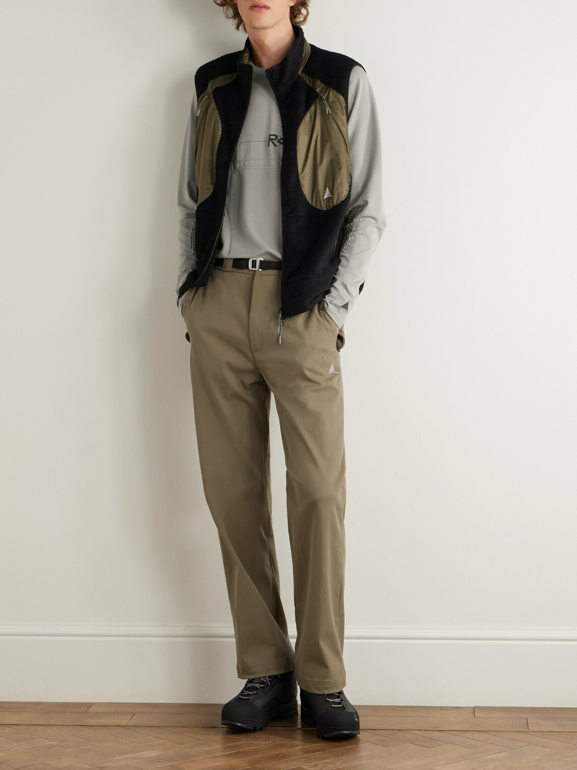 ROA - Slim-Fit Straight-Leg Logo-Embroidered Belted Cotton-Blend Twill Trousers - Brown