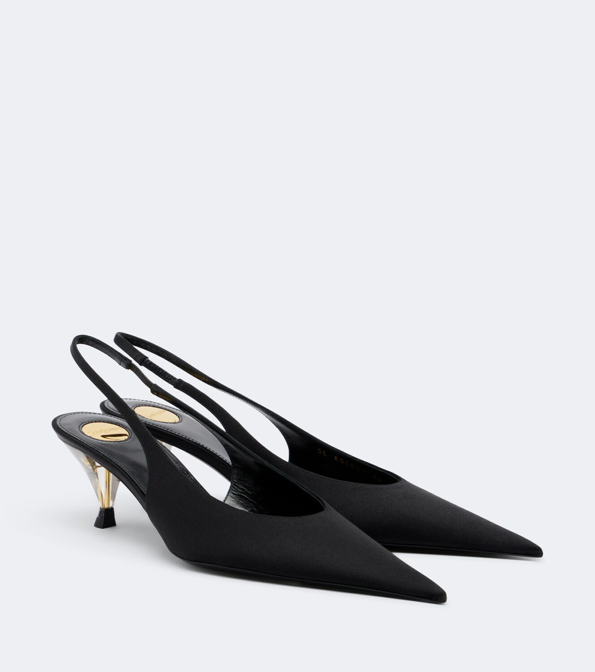 Saint Laurent Fanny satin slingback pumps