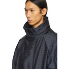 Yves Salomon Navy Pinstripe Fur-Lined Zip Parka