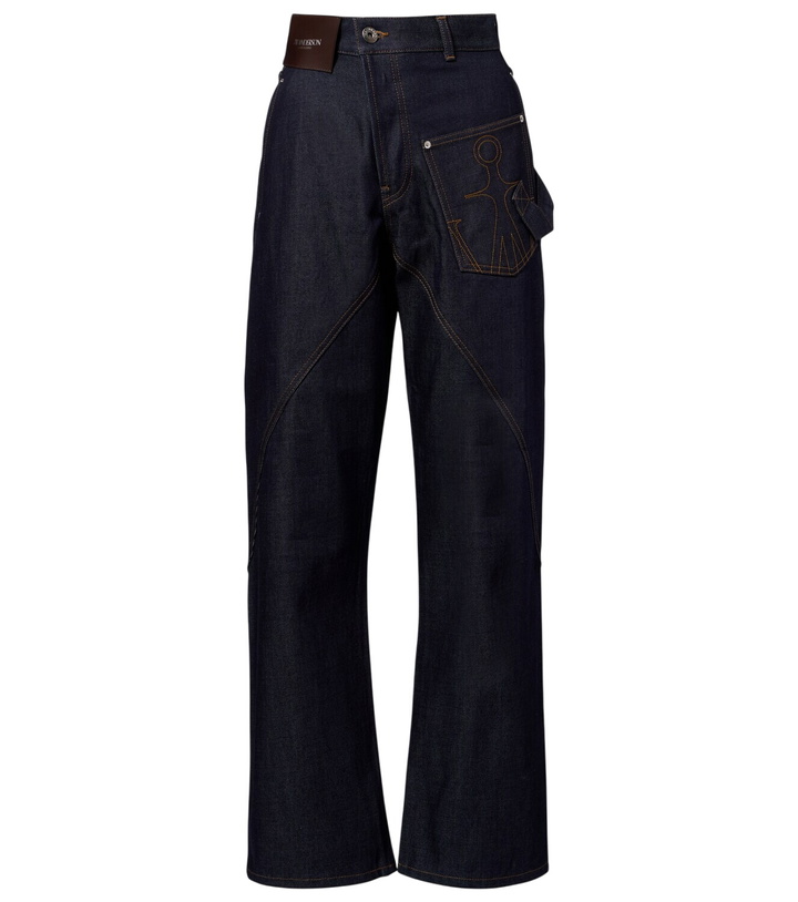Photo: JW Anderson Embroidered high-rise straight jeans