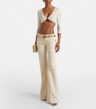 Roberto Cavalli Snake-print flared jeans