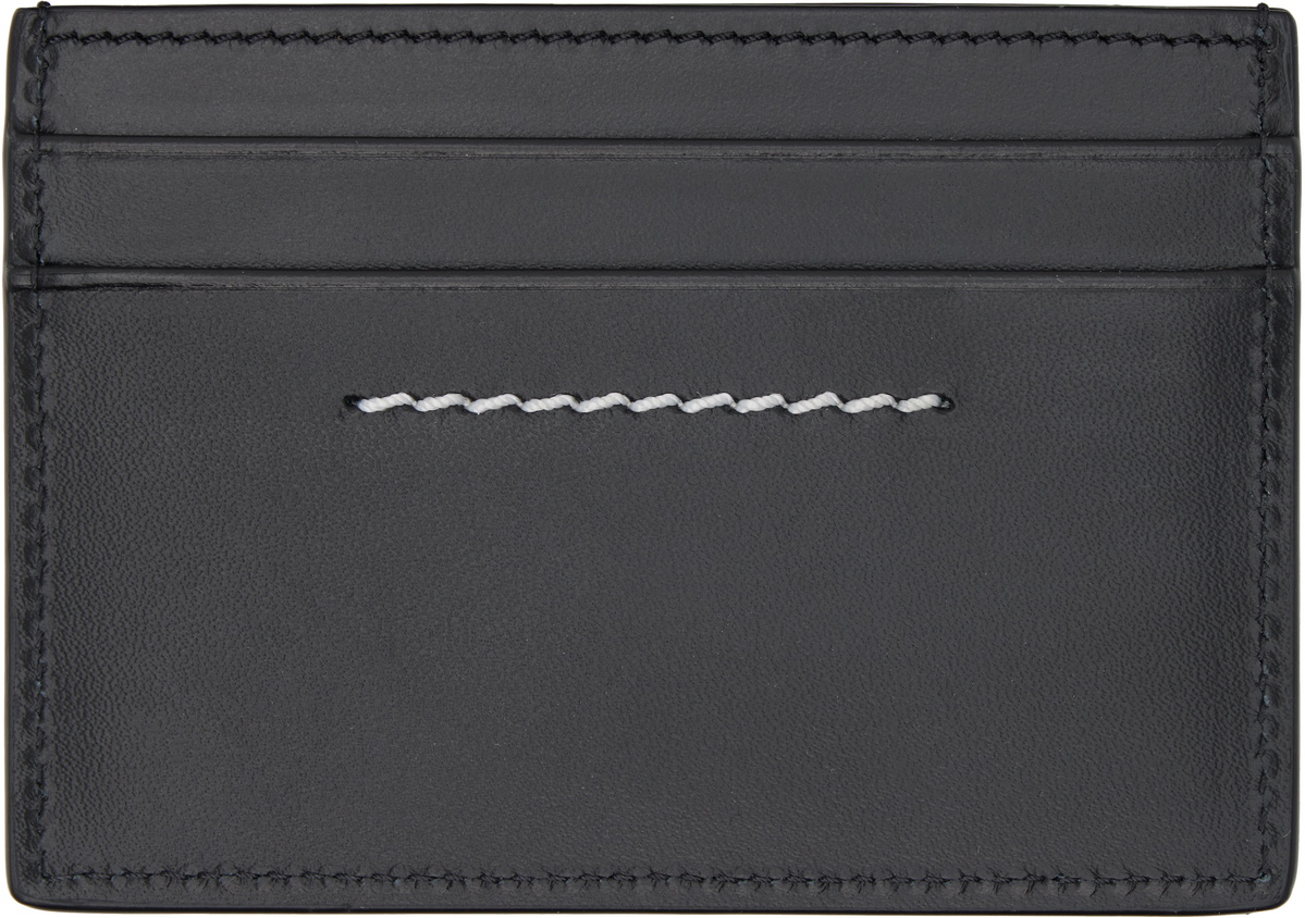 MM6 Maison Margiela Black Numeric Leather Card Holder