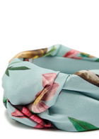 LA Double J Love Knot Printed Satin Headband - Blue - One Size