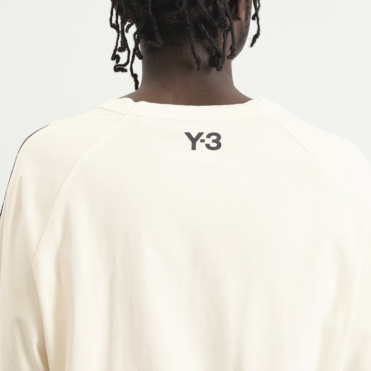 Y-3 Men's Distressed Long Sleeve T-Shirt in Beige