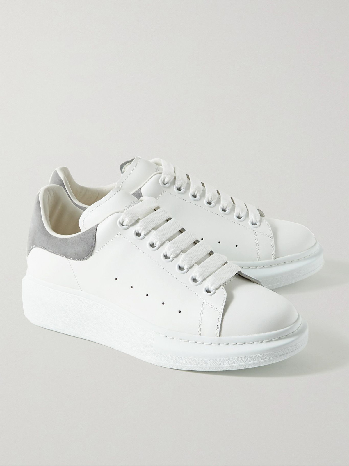Alexander McQueen - Exaggerated-Sole Suede-Trimmed Leather Sneakers ...