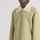 Auralee Men's Shearling Zip Blouson in Ivory Lime
