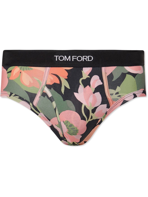 Photo: TOM FORD - Floral-Print Stretch-Cotton Briefs - Pink