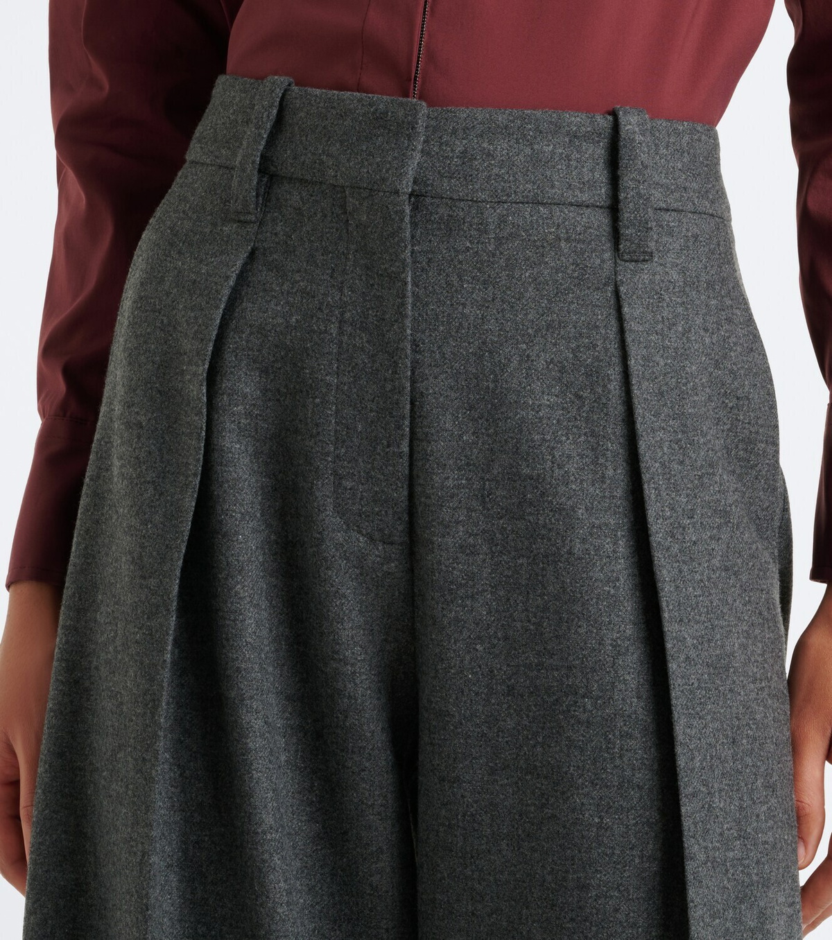 Brunello Cucinelli Pleated wool and cashmere wide-leg pants
