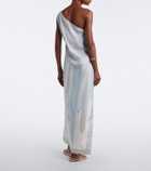 Pucci Iride one-shoulder silk twill gown