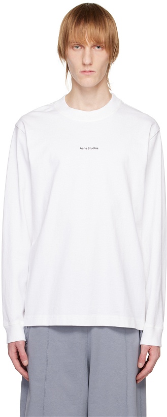 Photo: Acne Studios White Printed Long Sleeve T-Shirt