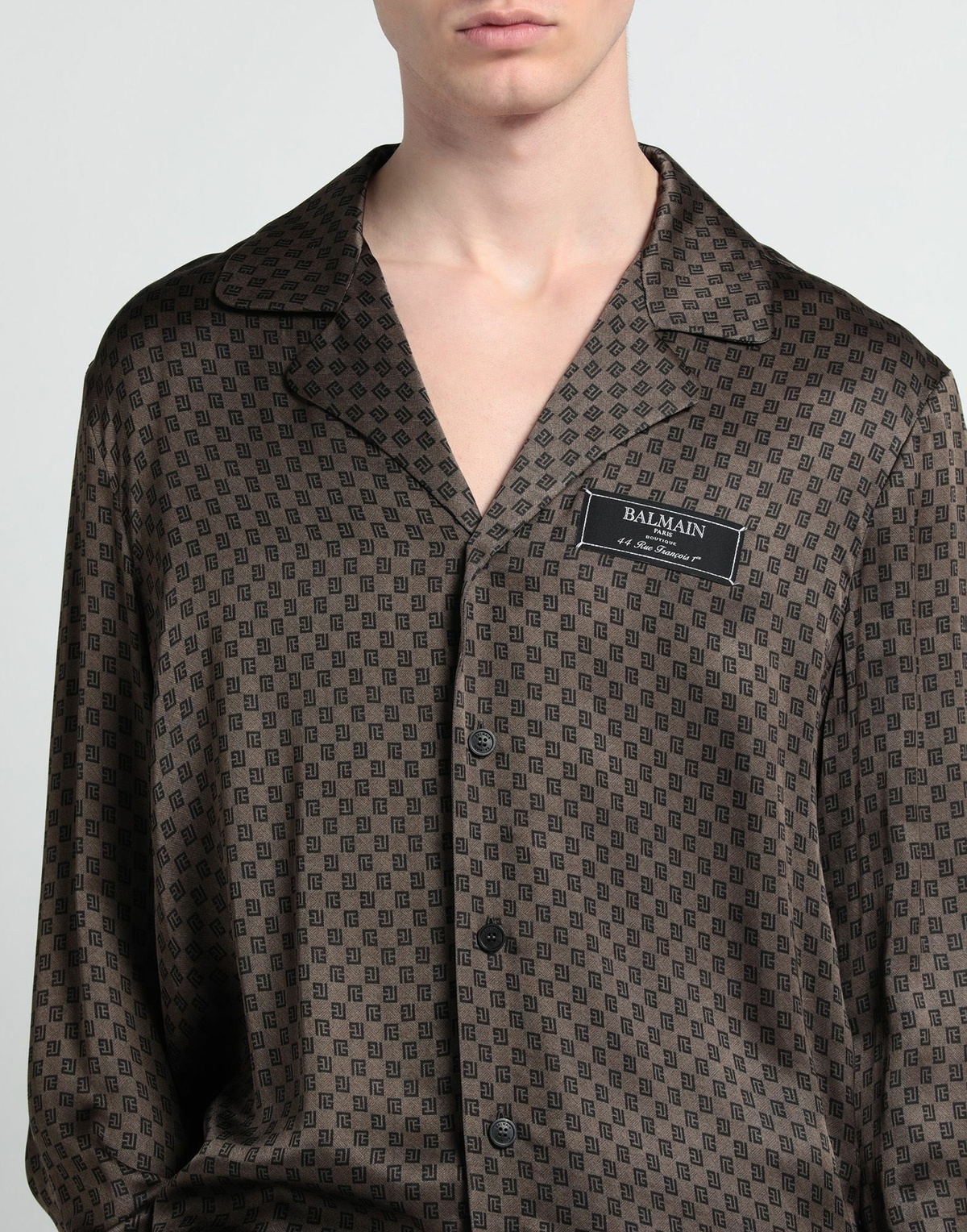Balmain Mens Shirt Khaki