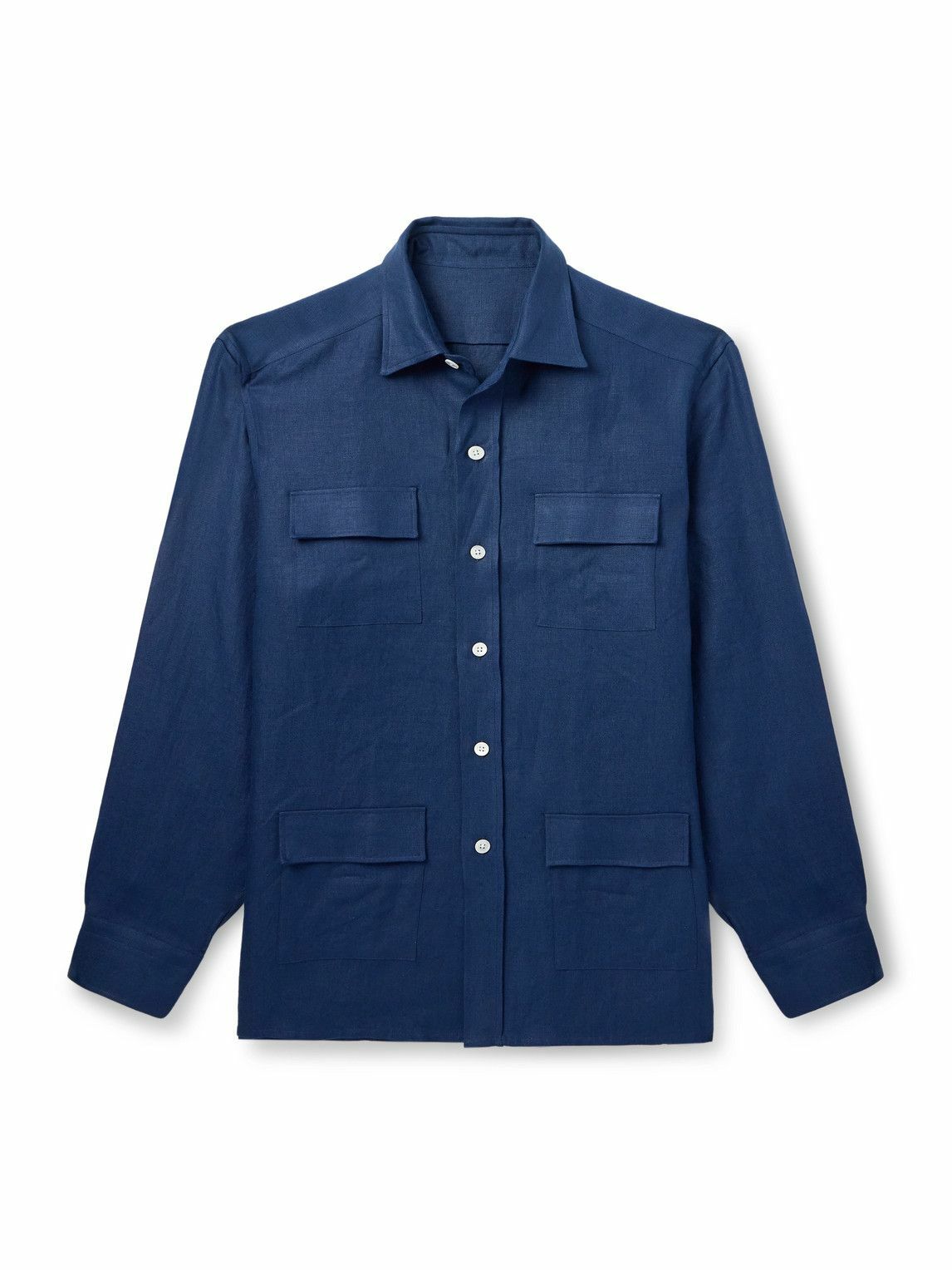 Anderson & Sheppard - Linen Overshirt - Blue