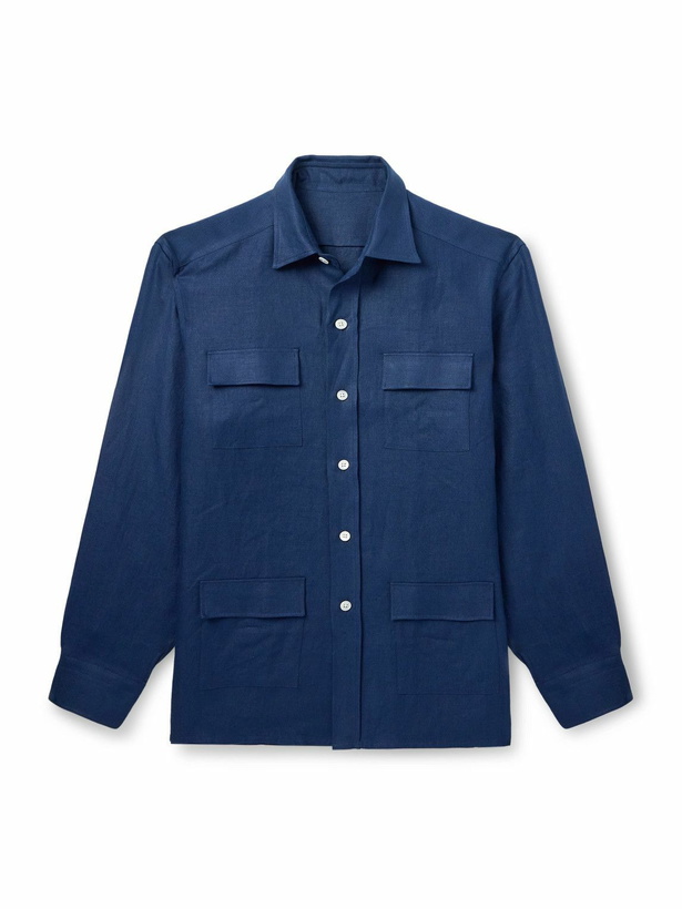 Photo: Anderson & Sheppard - Linen Overshirt - Blue