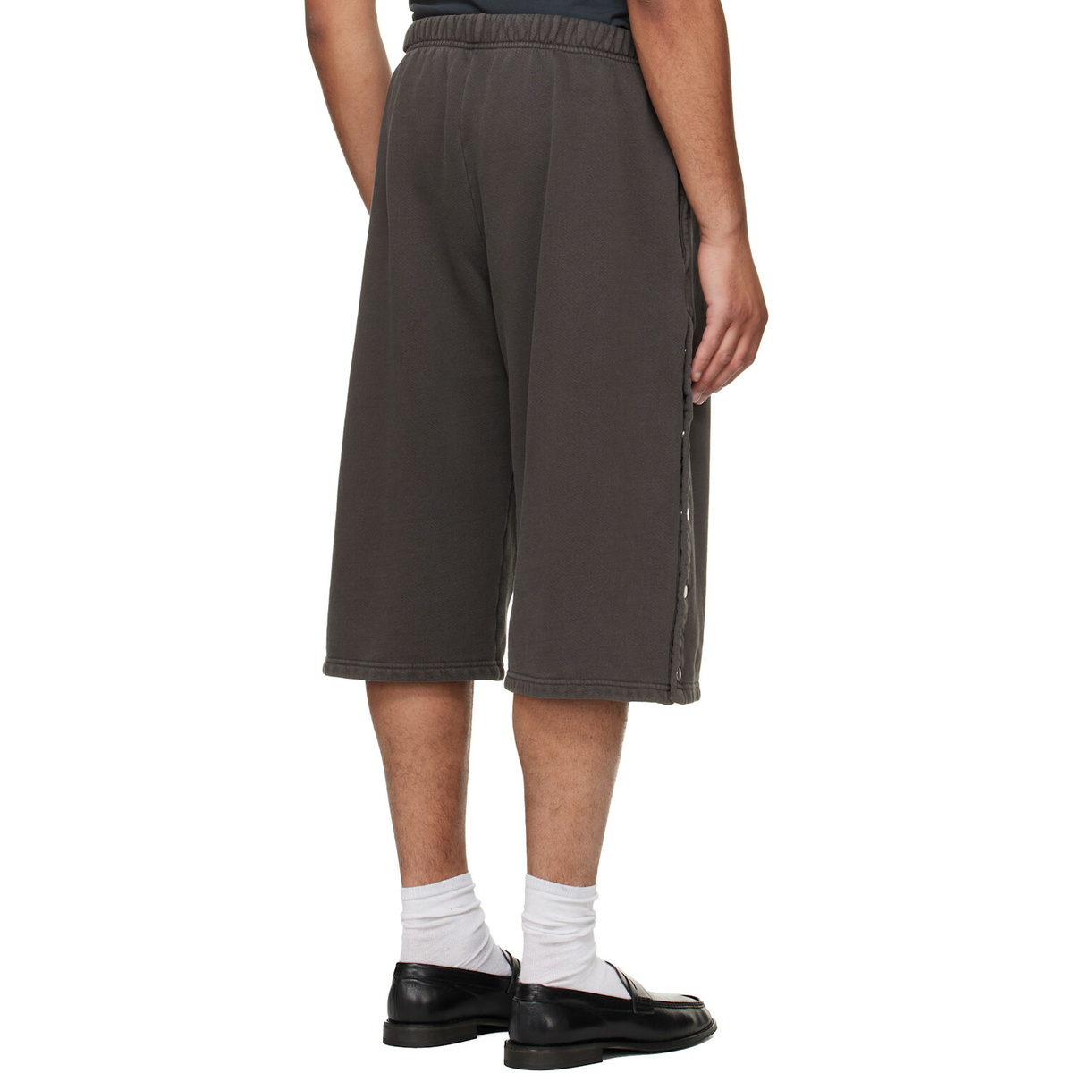 Les Tien Gray Part Snap Shorts
