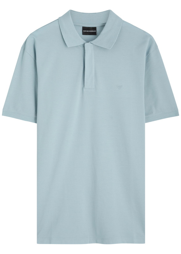 Photo: Emporio Armani Classic Cotton Polo Shirt Light Blue
