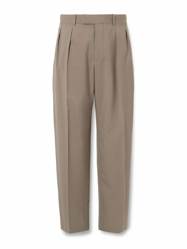 Photo: The Row - Mikeno Straight-Leg Pleated Wool Suit Trousers - Brown