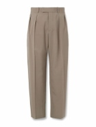 The Row - Mikeno Straight-Leg Pleated Wool Suit Trousers - Brown