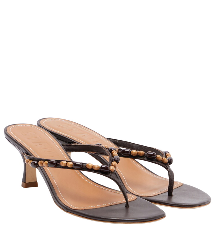 Photo: Staud Freja beaded leather thong sandals