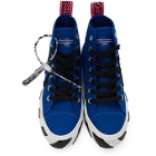 Off-White Blue and Black Mid-Top Vulcanized Sneakers