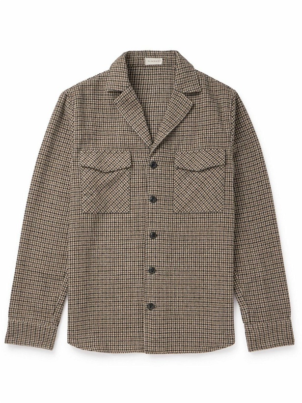 Photo: Incotex - Camp-Collar Houndstooth Flannel Overshirt - Brown