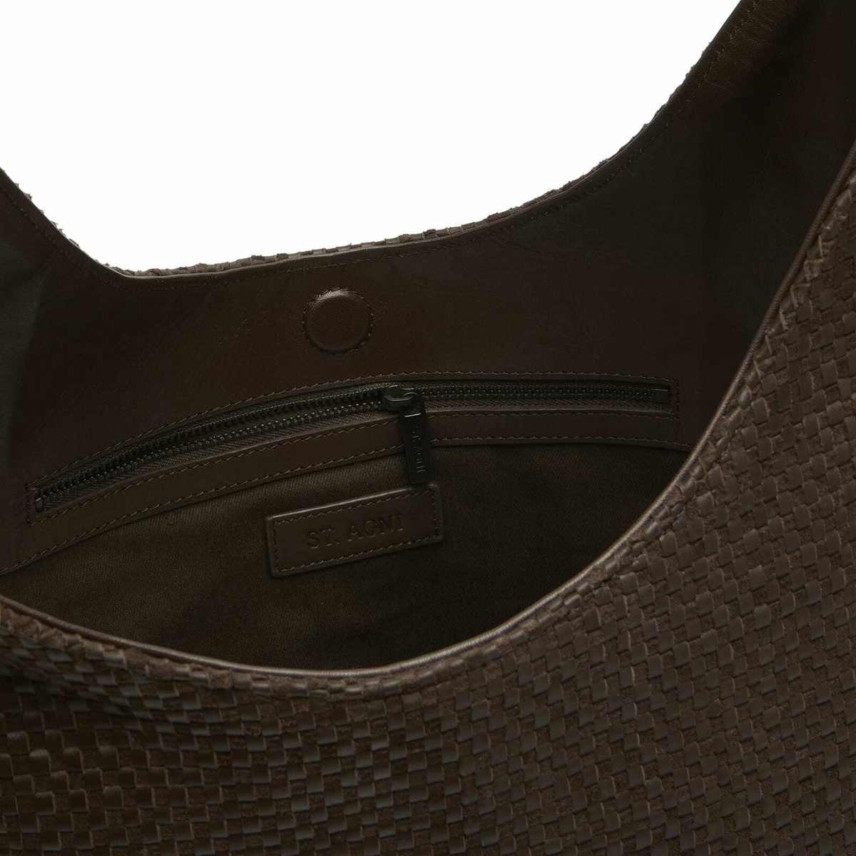 ST. Agni Women's Lattice Weave Large Tote in Coffee 