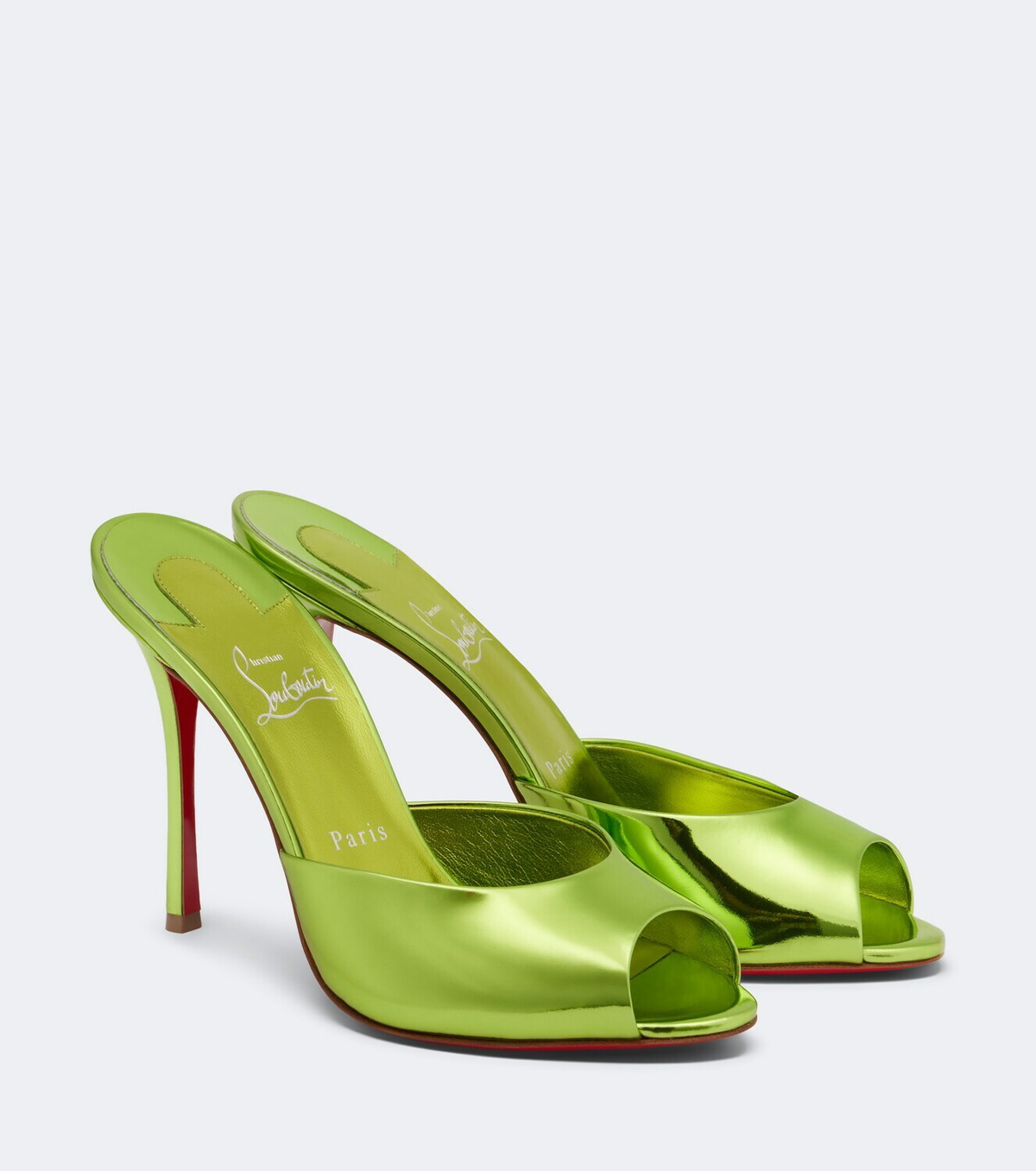 Christian Louboutin Me Dolly mirrored leather mules