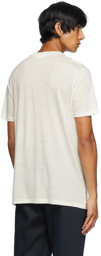 King & Tuckfield Off-White Merino Wool Pocket T-Shirt