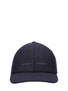 BRUNELLO CUCINELLI Logo Wool Flannel Baseball Cap