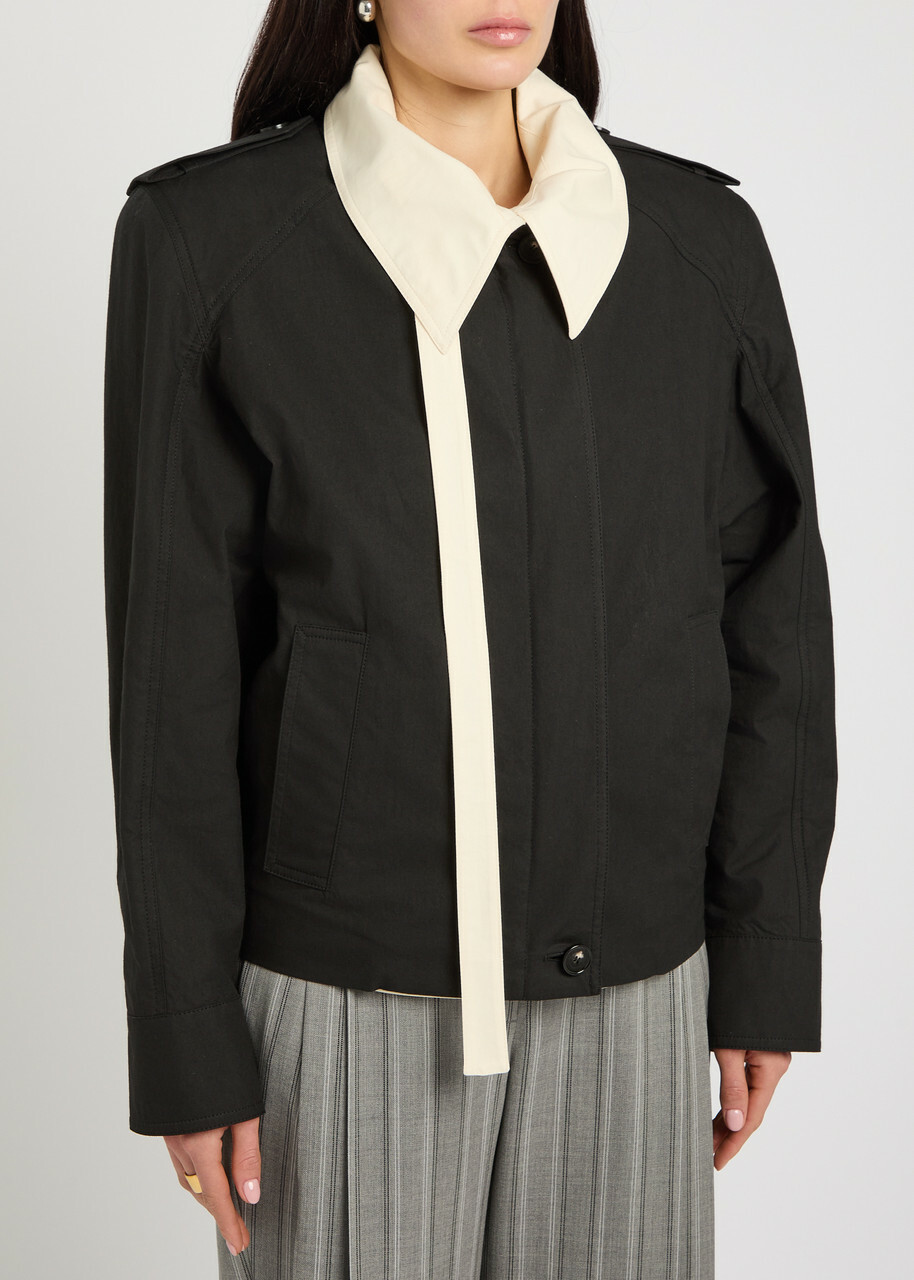 Stella Mccartney Double-layered Cotton-poplin Jacket Black