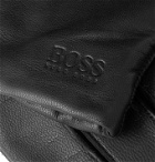 Hugo Boss - Logo-Debossed Leather Gloves - Black
