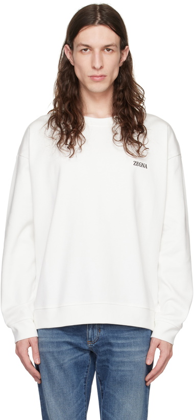 Photo: ZEGNA White Essential Sweatshirt