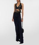 Alaïa Draped stretch jersey maxi skirt