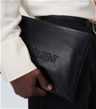 Saint Laurent Logo leather toiletry bag