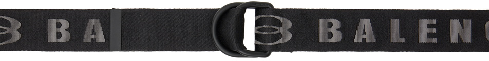 Balenciaga Black & Gray D Ring Belt