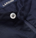 Lardini - Grandad-Collar Cotton-Voile Shirt - Men - Navy