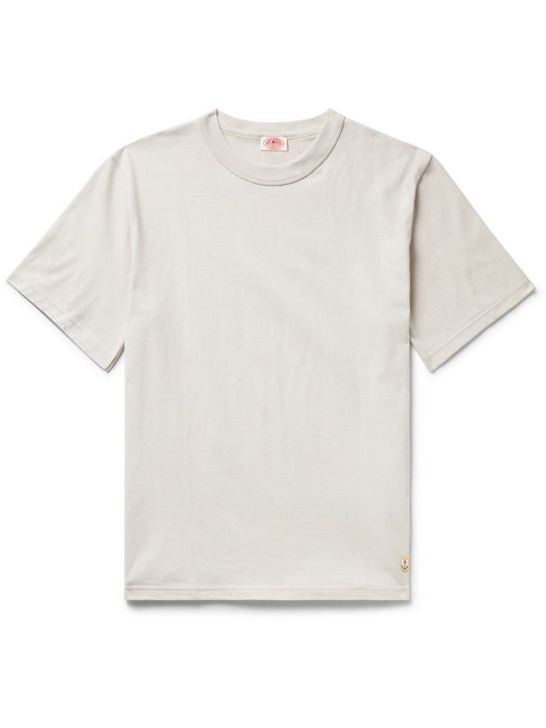 Photo: Armor Lux - Callac Logo-Appliquéd Organic Cotton-Jersey T-Shirt - Neutrals