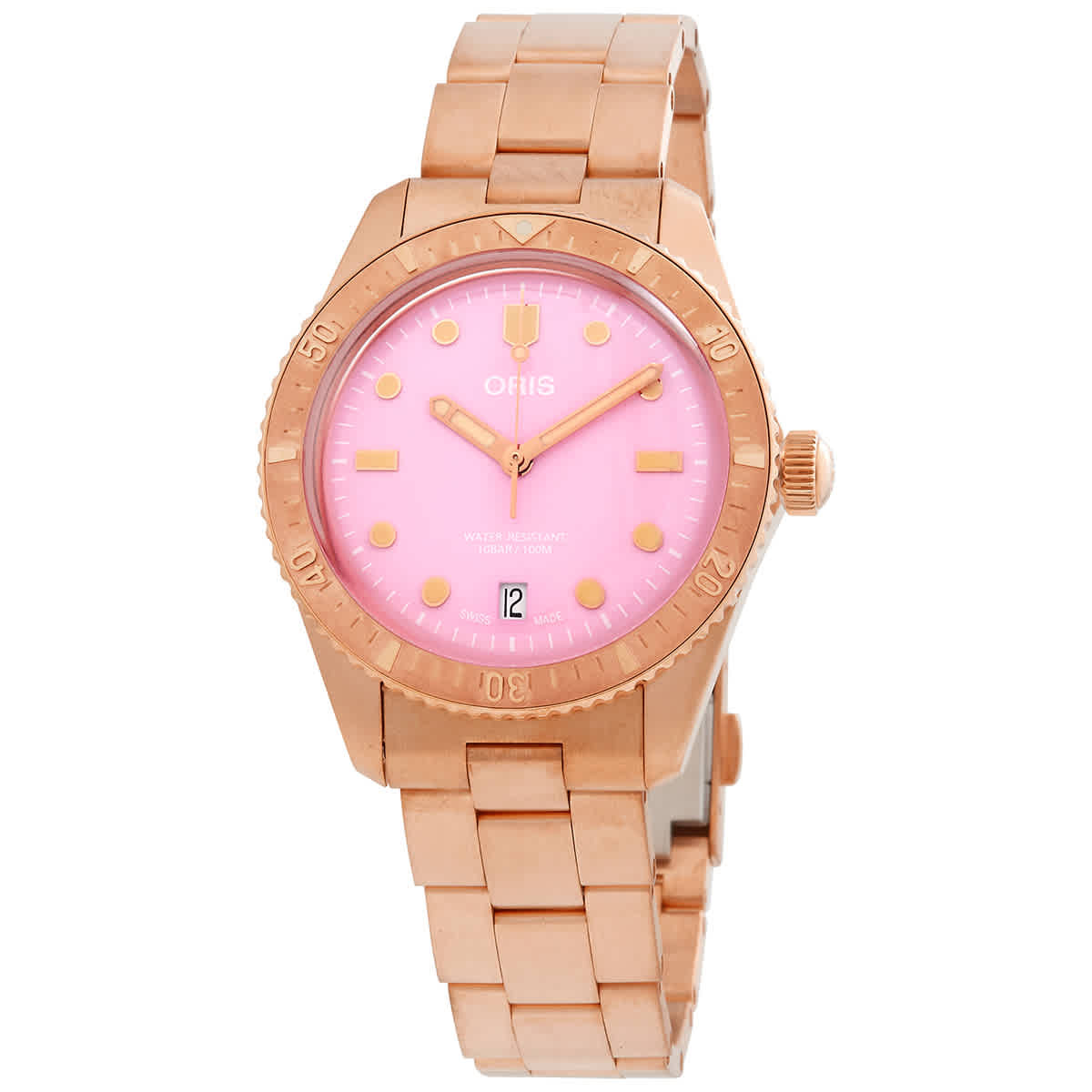 Oris Divers Sixty-Five Bronze Automatic Pink Dial Unisex Watch 01 733 7771 3158-07 8 19 15