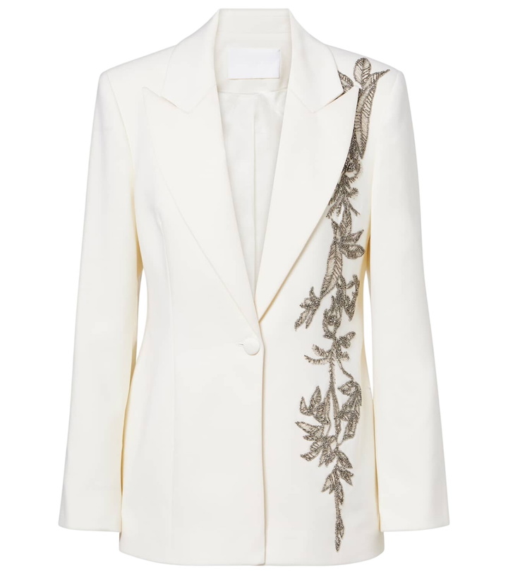 Photo: Costarellos Lesia embellished wool-blend blazer