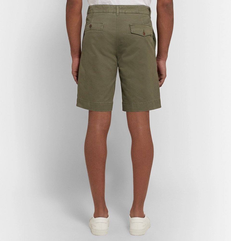 Officine Generale - Fisherman Cotton-Twill Shorts - Men - Army green Officine  Generale