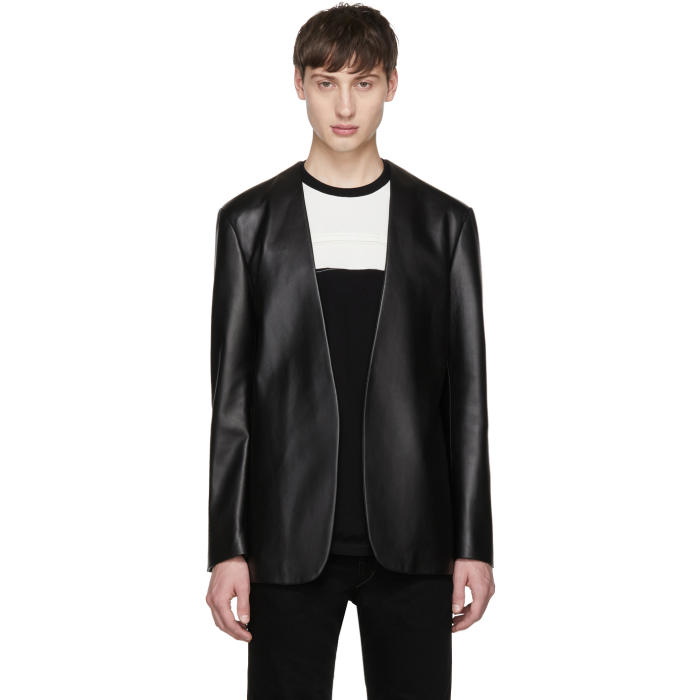 Photo: Maison Margiela Black Leather Deconstructed  Blazer