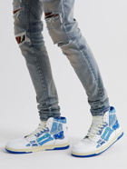 AMIRI - Skel-Top Bandana-Print Canvas and Leather High-Top Sneakers - Blue