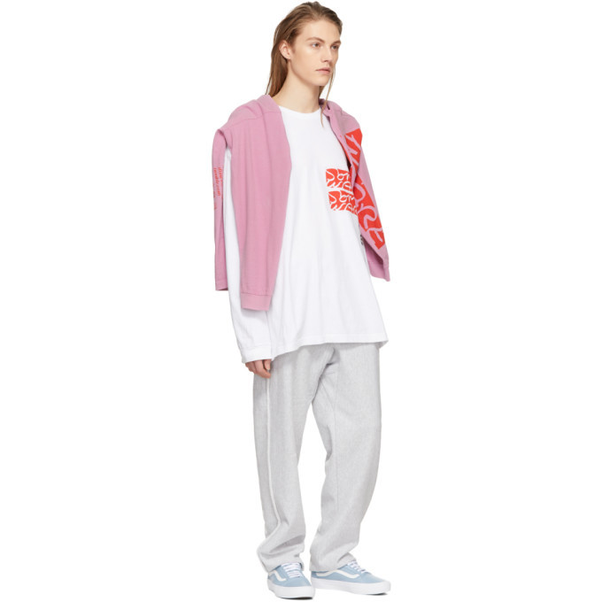 Some Ware SSENSE Exclusive White Long Sleeve Text T-Shirt